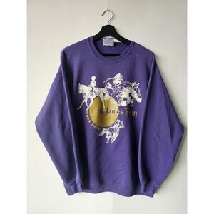 Vintage St James Farm‎ Sweatshirt Mens Large Crewneck Horse Trials 90s Hanes